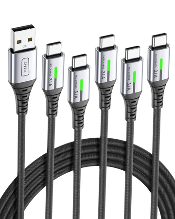 INIU D5C Nylon USB C Cable 5-Pack (1.6+3.3*2+6.6*2ft(0.5m+1m*2+2m*2))