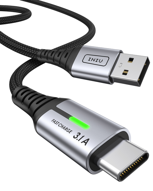 INIU D5C 尼龍編織 USB-A 轉 USB-C 線 18W，多長度可選，3 條裝