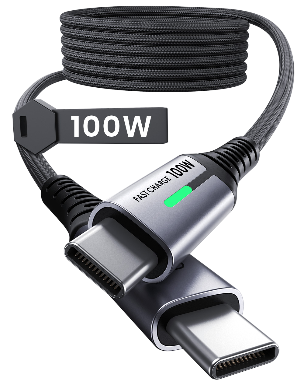 INIU D5CC 100W USB Type-C to Type-Cケーブル（6.6フィート、1本入り）