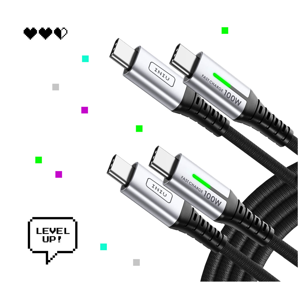 INIU D5CC USB C to C Cable 100W (6.6ft, 2-Pack) hover