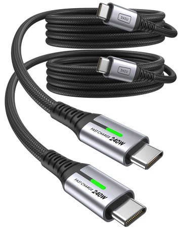 INIU D7CC USB C - C ケーブル 240W (6.6 フィート、2 パック)