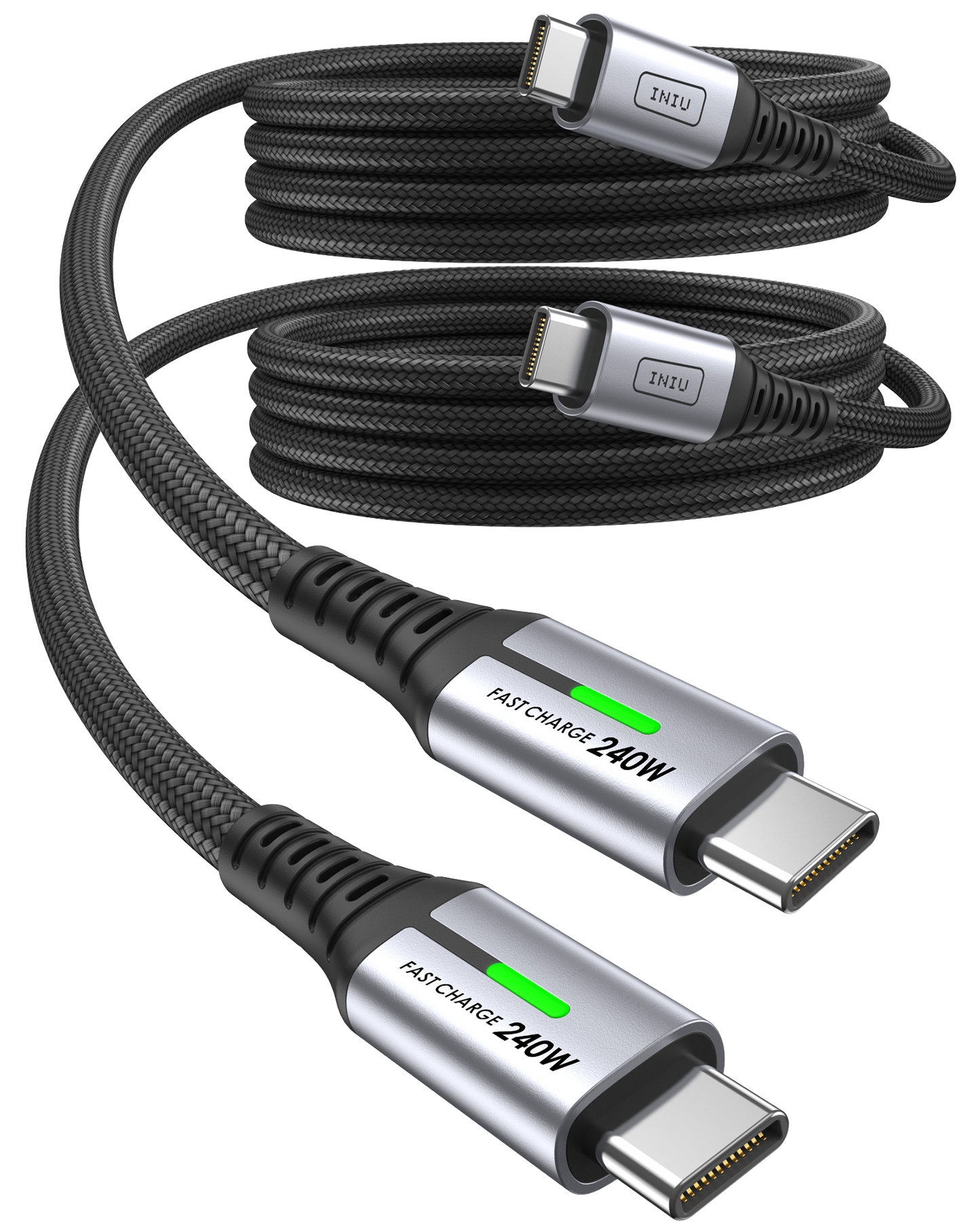 INIU D7CC USB C a C Cable 240W (6,6 pies, paquete de 2)