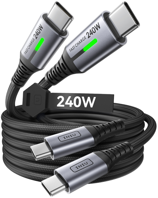 INIU D7CC USB C to C Cable 240W (6.6ft, 2-Pack)