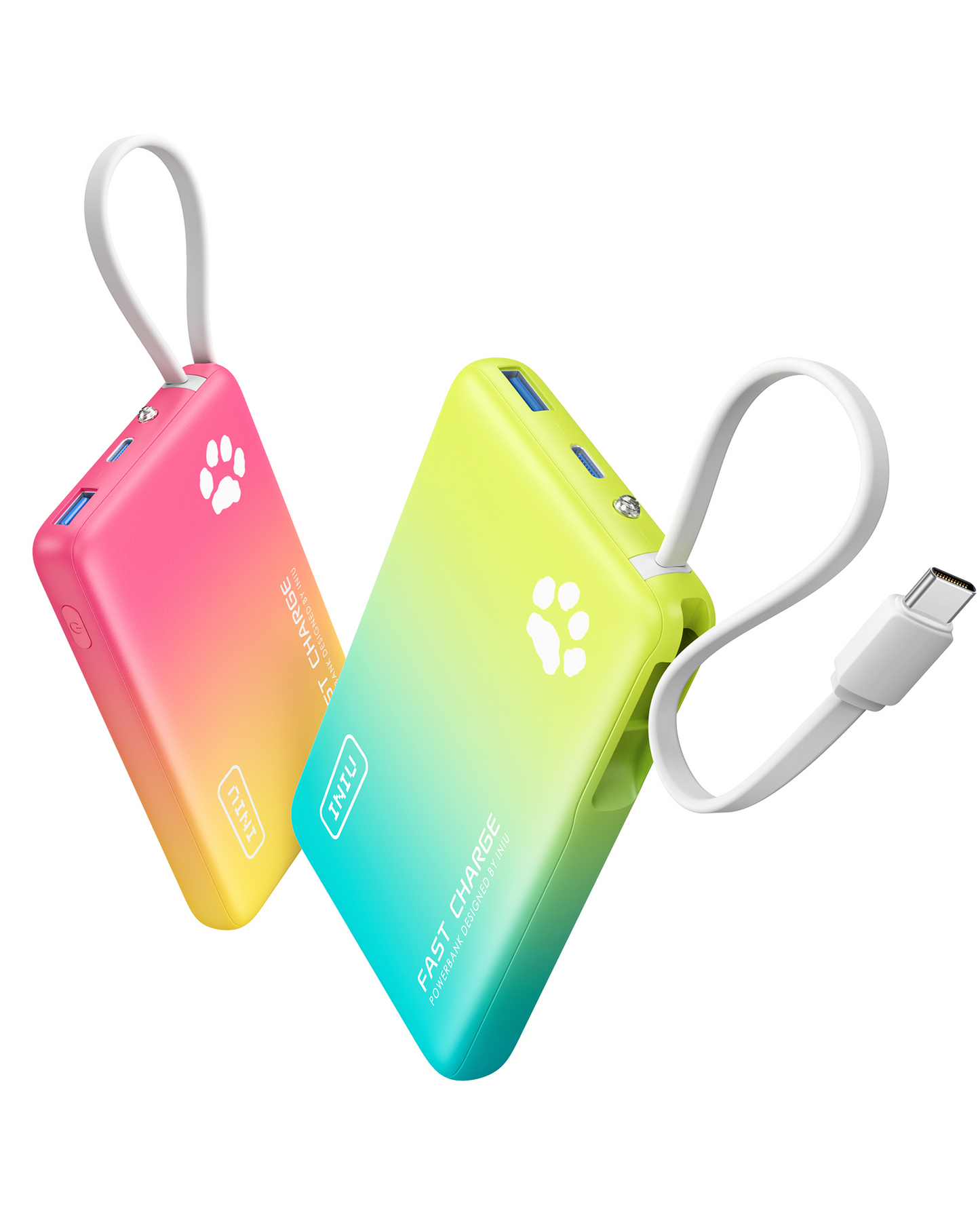 INIU Pawsible P41L-E2 Power Bank Slimmest 45W 10000mAh (2-Pack)