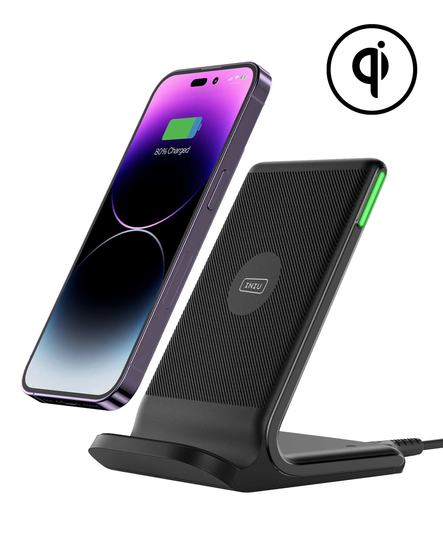 INIU I211 15W Qi-Certified Wireless Charger with Sleep-Friendly Adaptive Light
