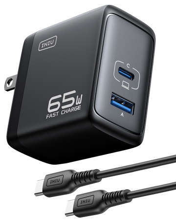 Chargeur de mur de ports d'INIU I625 65W USB A C, matériaux de GaN