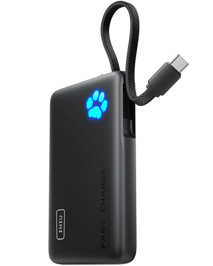 INIU Łapowaty P41L-E2 Power Bank z wbudowanym kablem, najcieńszy 45 W, 10000 mAh