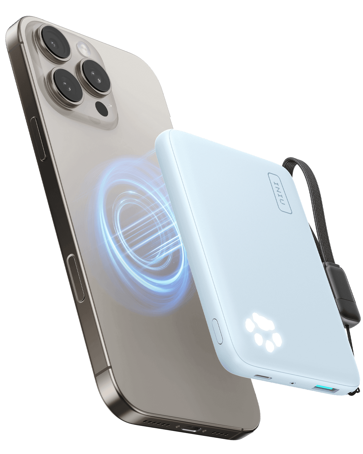 INIU Pawsible 10,000mAh power bank wirelessly charges iPhone, ideal for Black Friday tech gifts and wireless charger deals.
