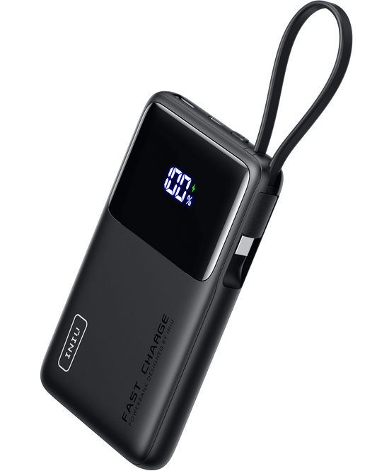 INIU P61L Banco de energía de 22,5 W y 10 000 mAh con cable integrado