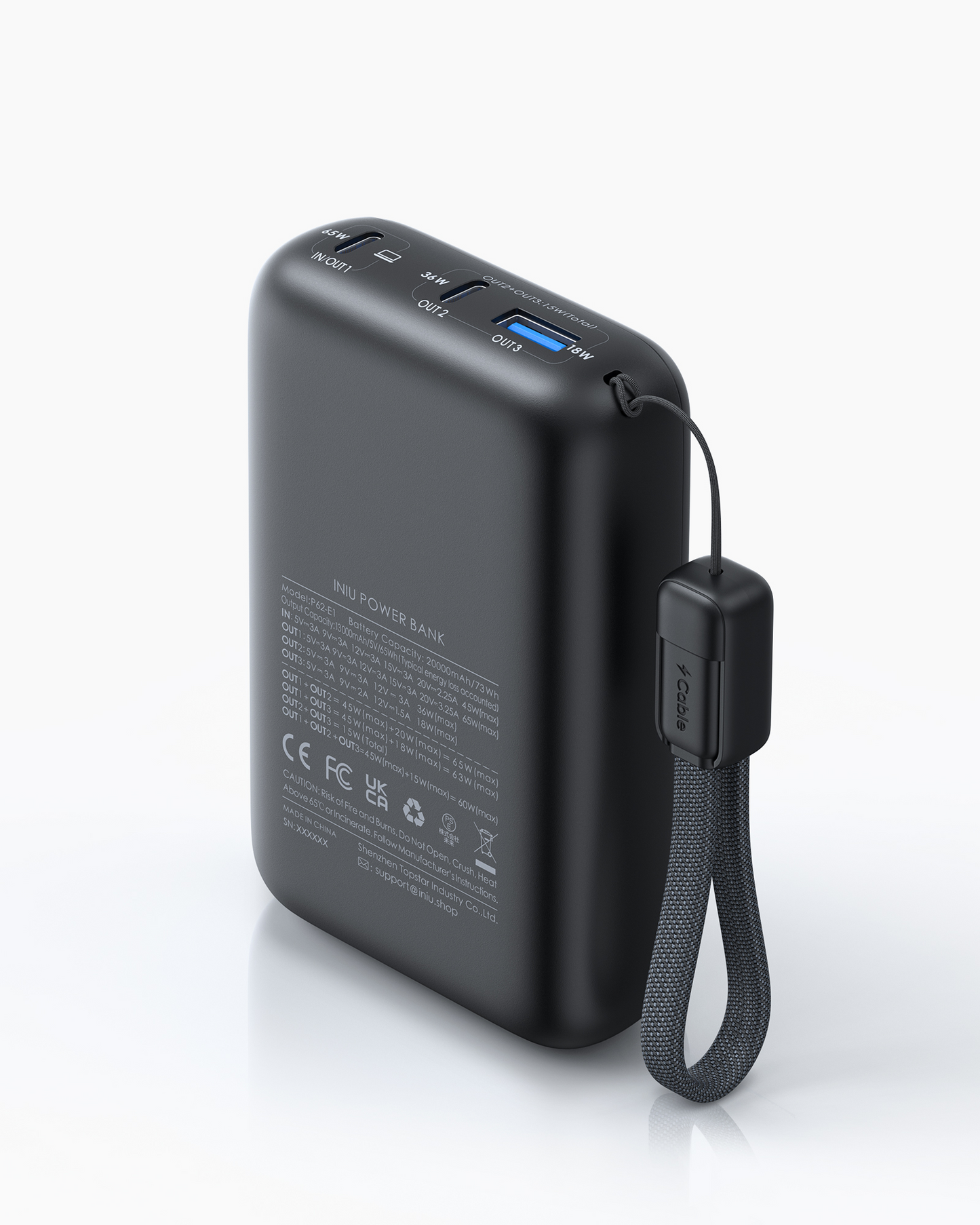 INIU Cougar P62-E1 Power Bank najmniejszy 65 W 20000 mAh