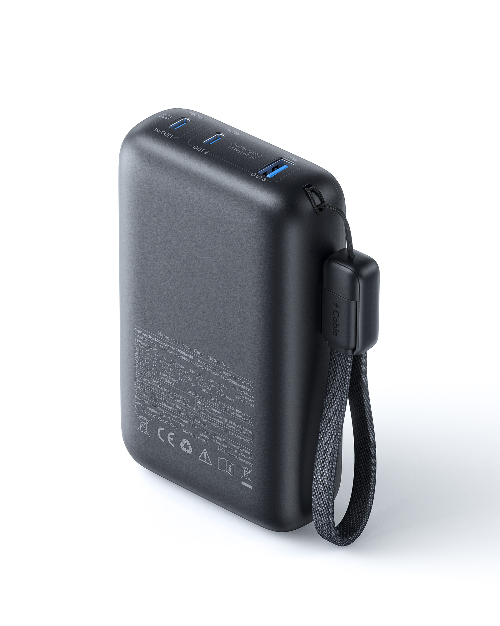 INIU | P63-E1 | 100W 25000mAh Fast Compact Power Bank