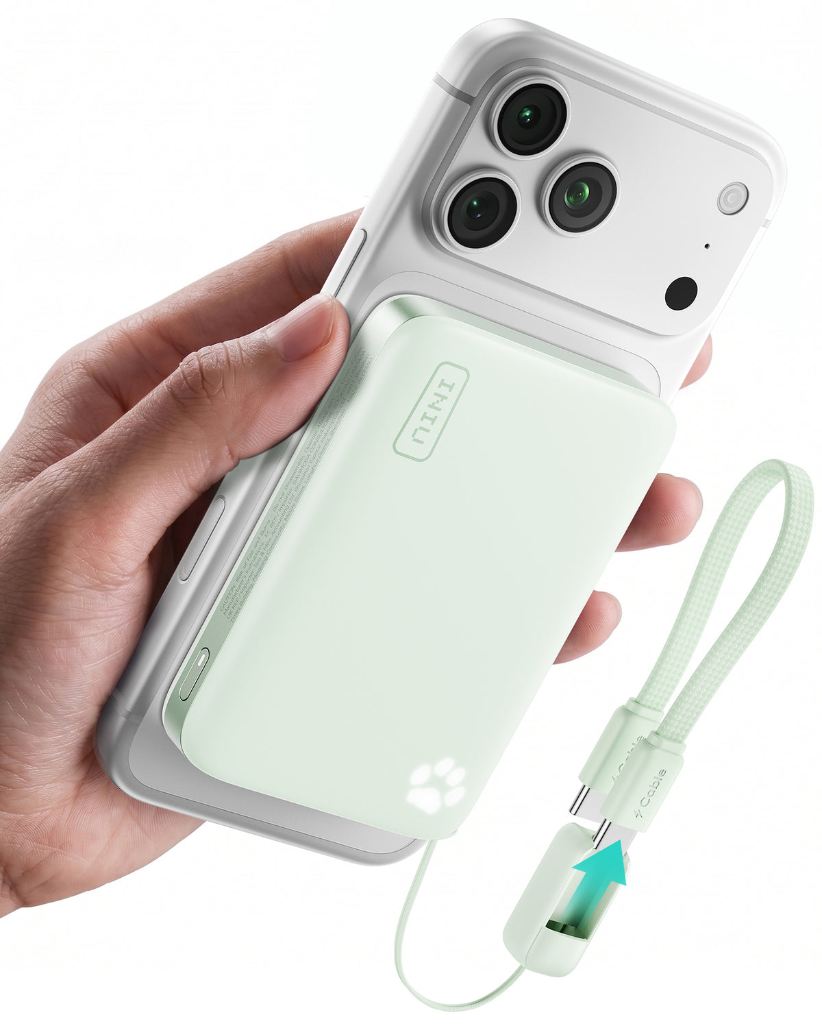 INIU Batterie externe magnétique compacte SnapGo 10 000 mAh 25 W, Qi 2. 2 MagSafe