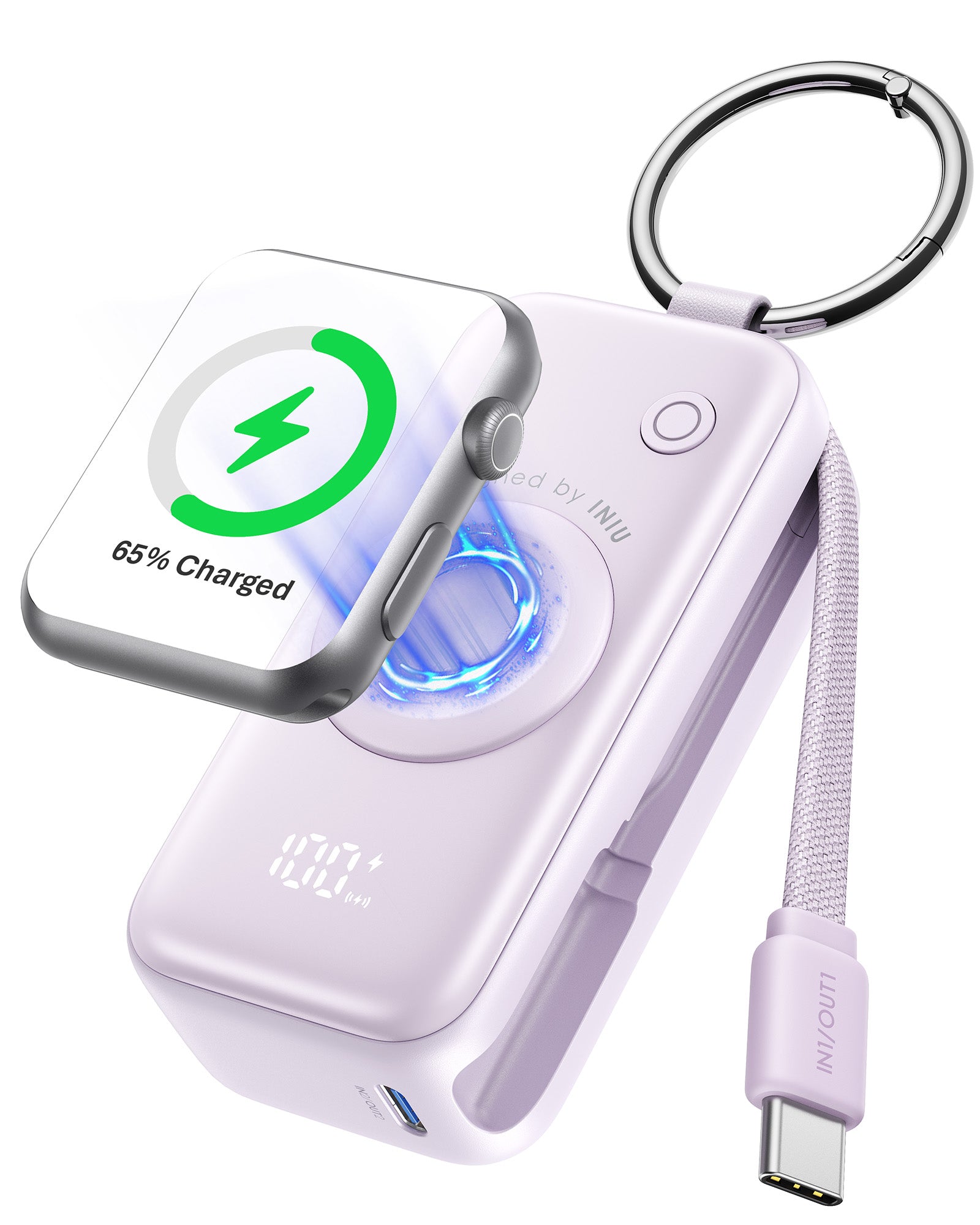 INIU SnapGo P81 行動電源，適用於 iWatch，5W 功率，5000mAh 容量