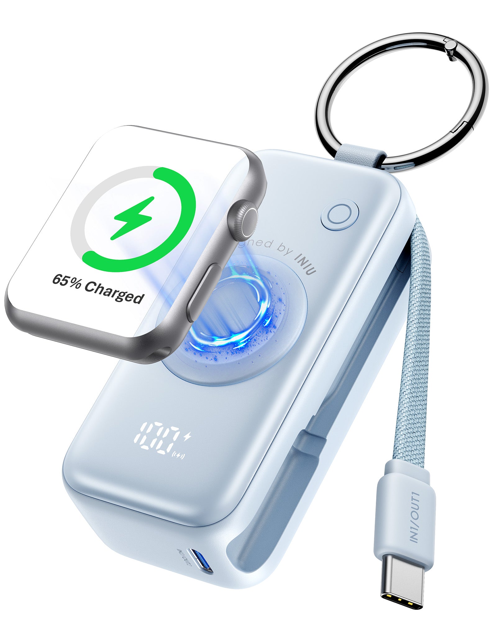 INIU SnapGo P81 行動電源，適用於 iWatch，5W 功率，5000mAh 容量