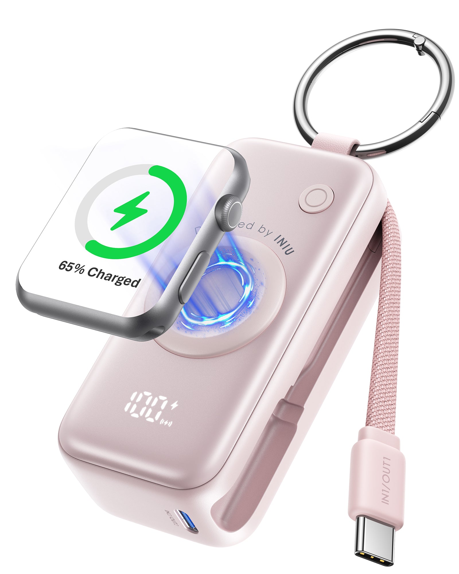 INIU SnapGo P81 行動電源，適用於 iWatch，5W 功率，5000mAh 容量
