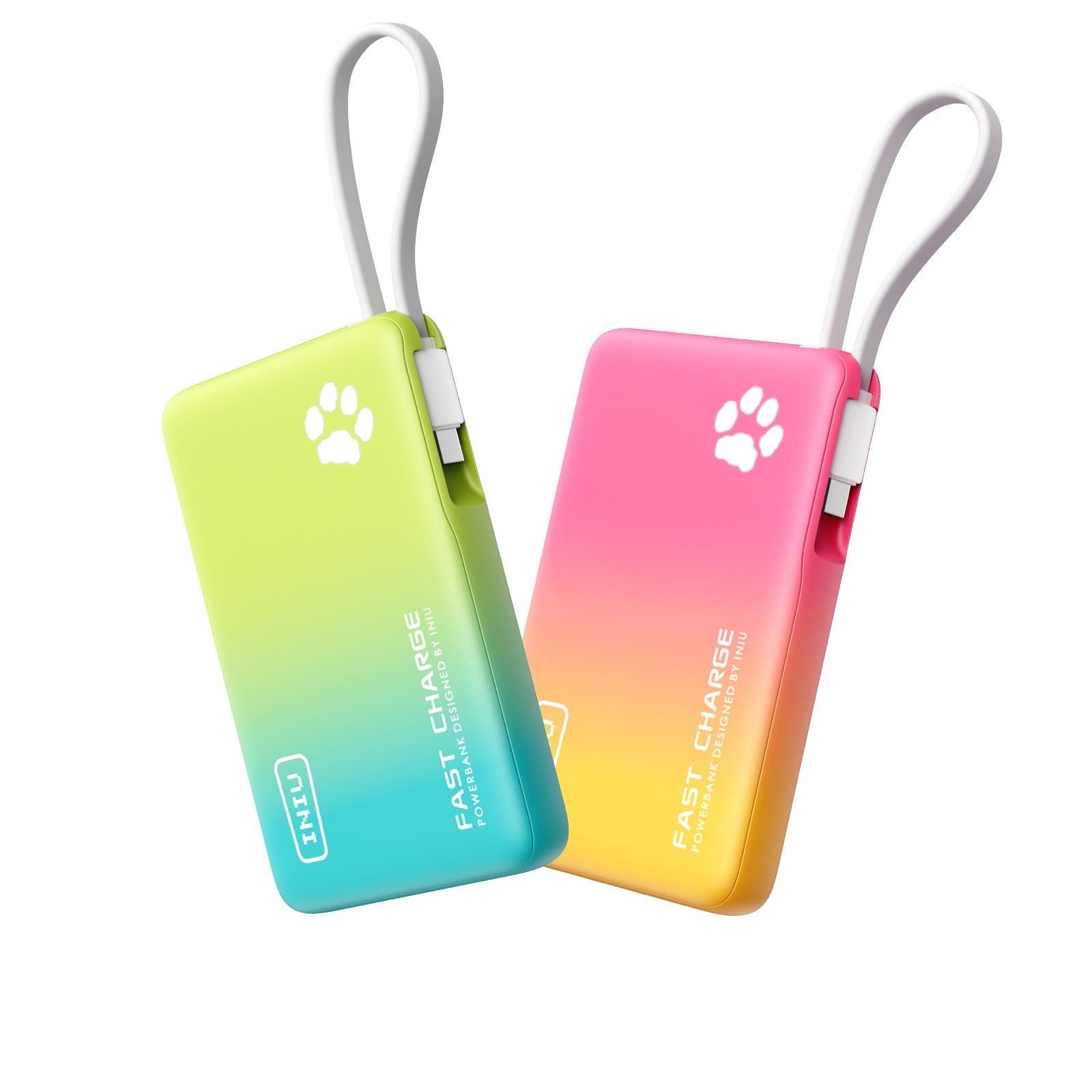 INIU Pawsible P41L-E2 Power Bank with Build in Cable Slimmest 45W 10000mAh