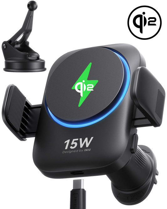INIU SnapGo V11-E1 Qi2 15W 磁吸無線車用充電器支架