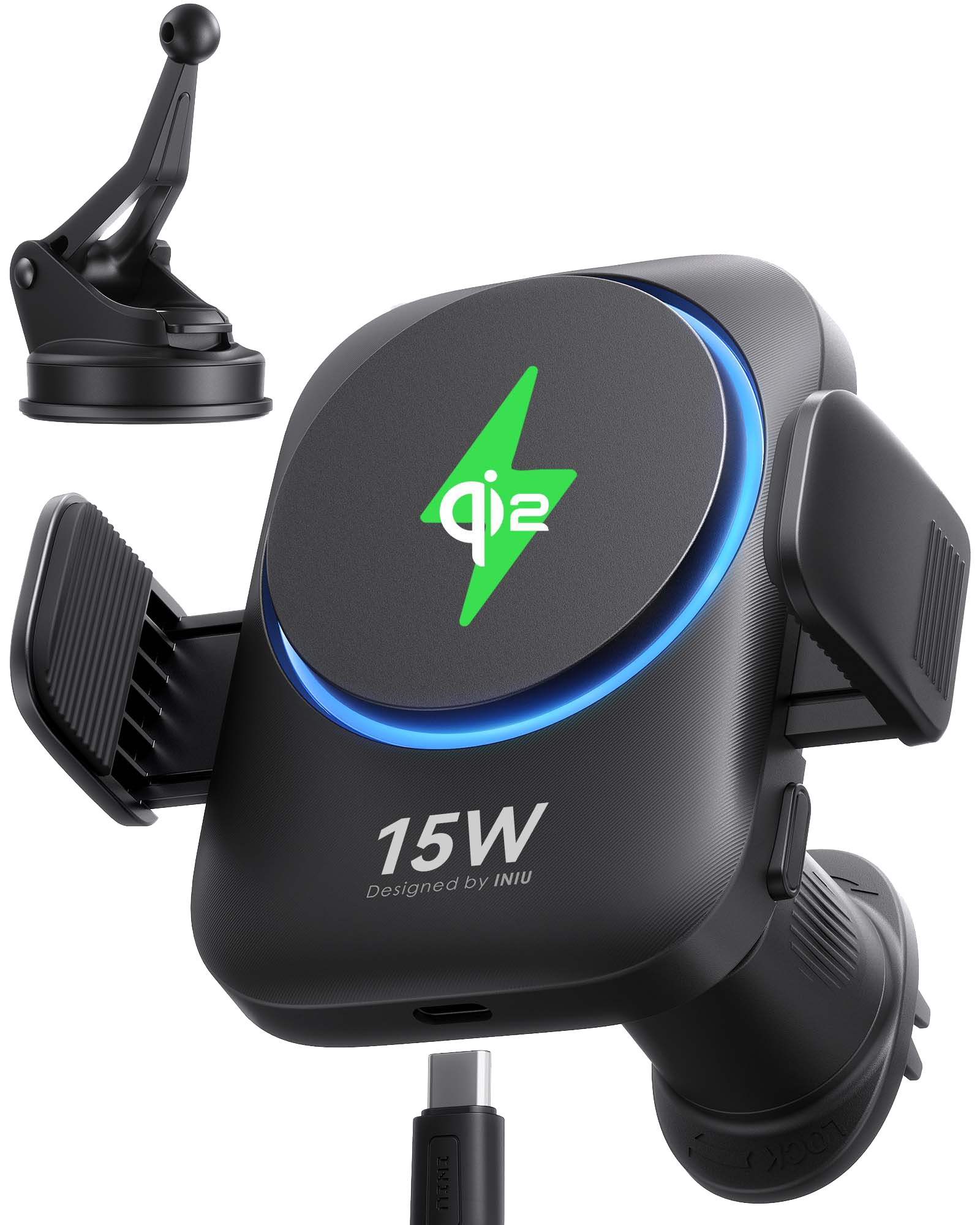 INIU SnapGo V11-E1 Qi2 15W Magnetic Wireless Car Charger