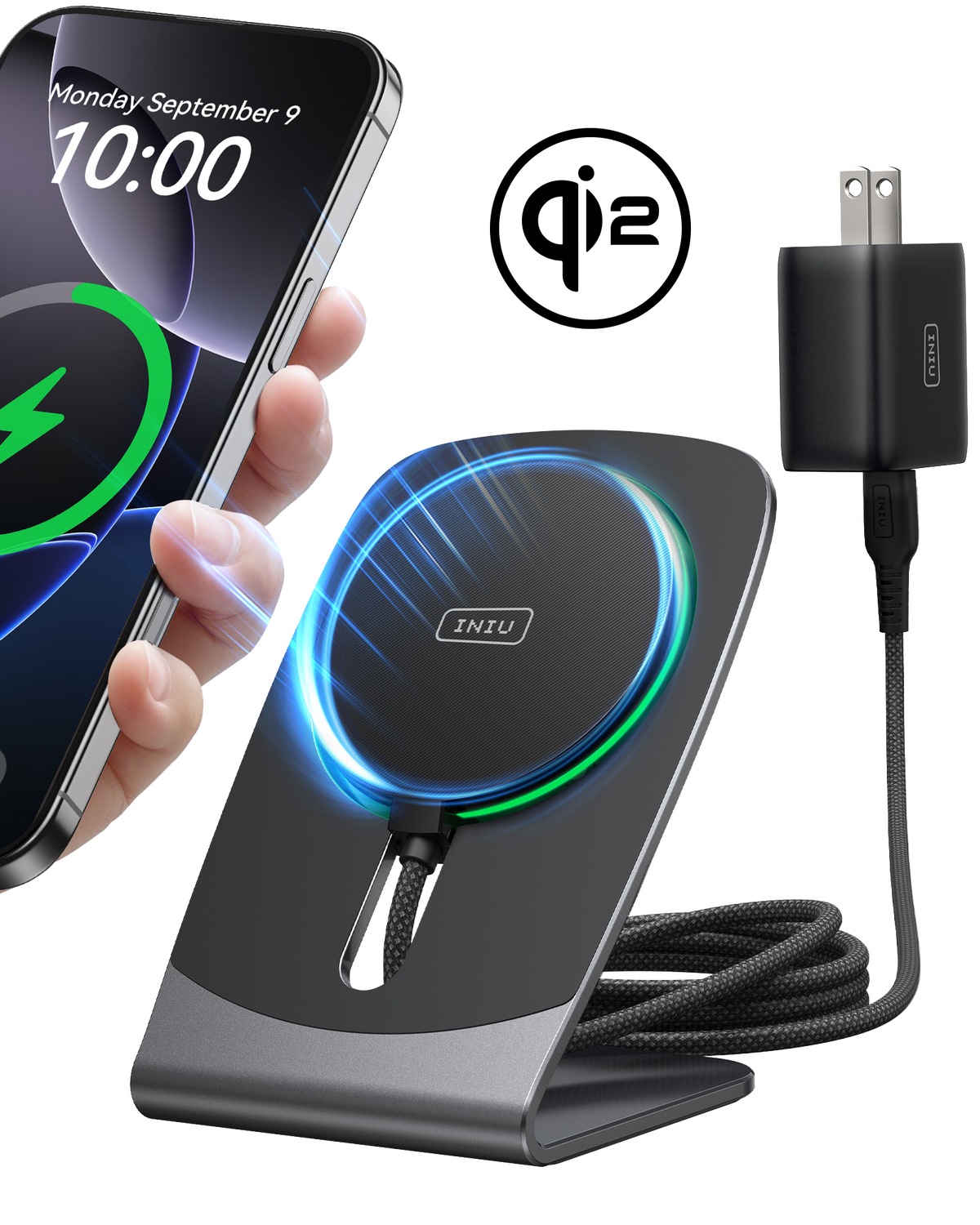 INIU SnapGo W21 Qi2 15W マグネット式ワイヤレス充電器