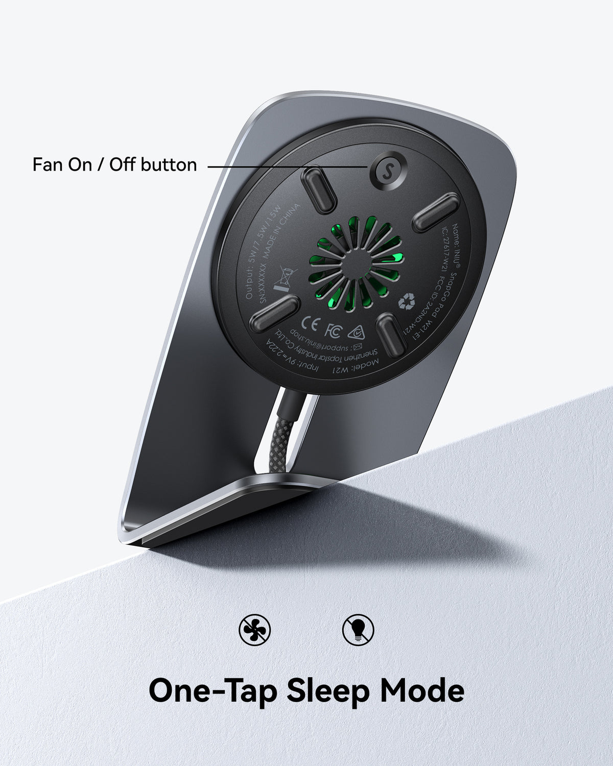 INIU SnapGo W21 Qi2 15W マグネット式ワイヤレス充電器