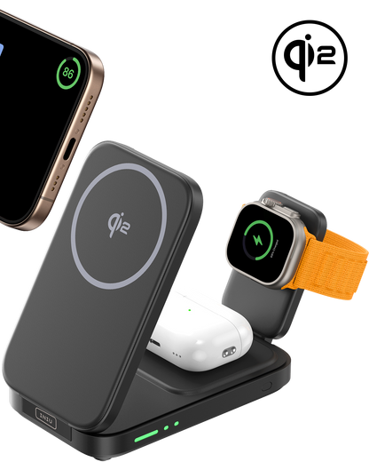 INIU SnapGo W31-E1 Qi2 15W 3 in 1 Magnetic Foldable Wireless Charger