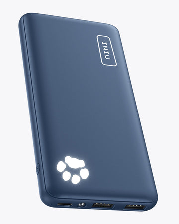 INIU Blue B41 Market's Slimmest 10000mAh Power Bank,Compatible with iPhone 14 13 12 Pro Samsung S21 Google LG iPad Tablet, etc