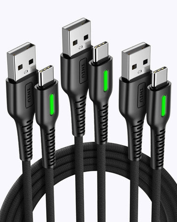 INIU D3C Anti-Rupture USB C Cable (1.6+3.3+10ft, 3-Pack),Compatible with iPhone 14 13 12 Pro Samsung S21 Google LG iPad Tablet, etc.