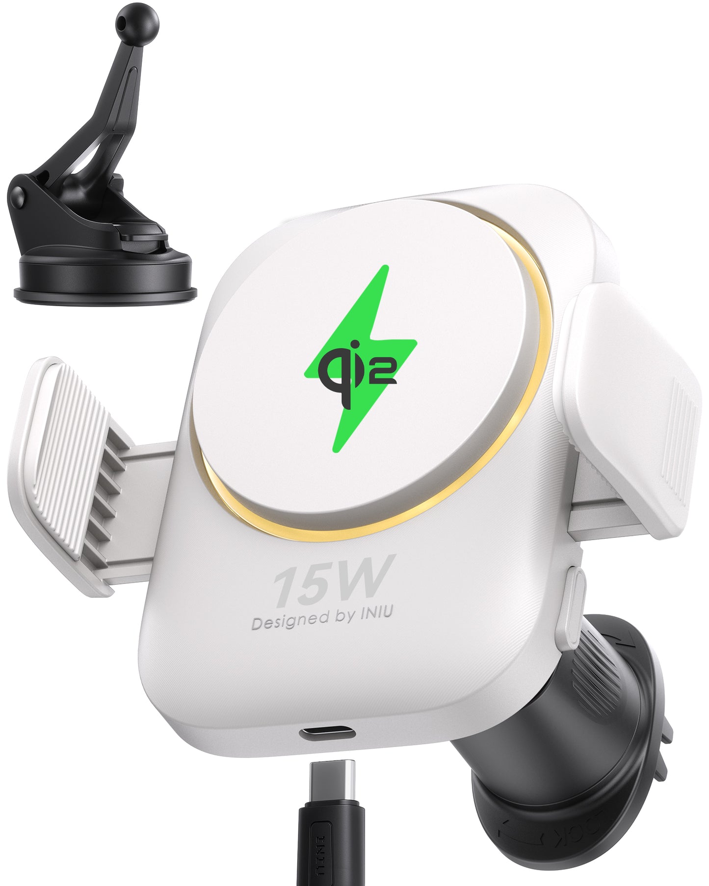 INIU Magnetyczny uchwyt samochodowy do bezprzewodowej ładowarki Qi2 SnapGo V11-E1 15 W