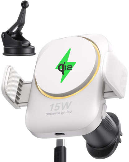 INIU Magnetyczny uchwyt samochodowy do bezprzewodowej ładowarki Qi2 SnapGo V11-E1 15 W