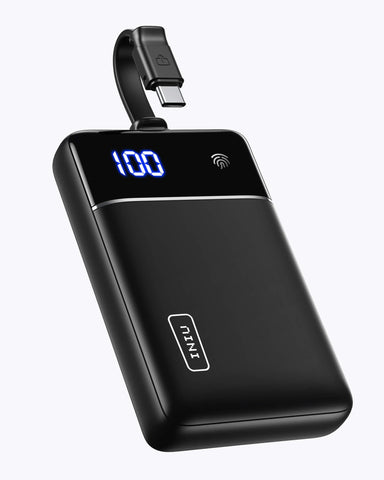 INIU Portable Charger, Adjustable Built-in Cables 10000mAh Power