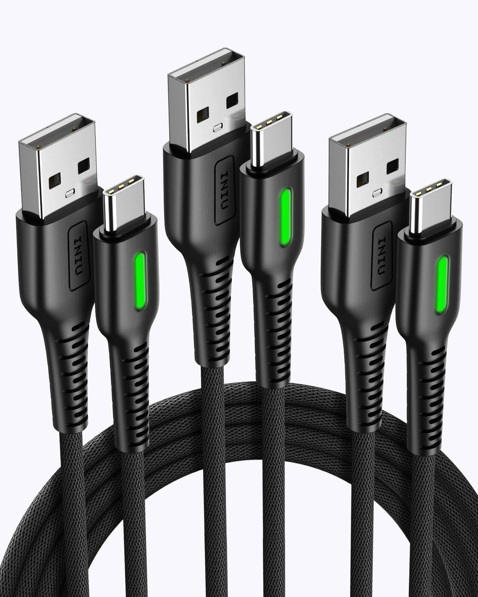 INIU D3C Anti-Rupture USB C Cable (1.6+3.3+10ft, 3-Pack)