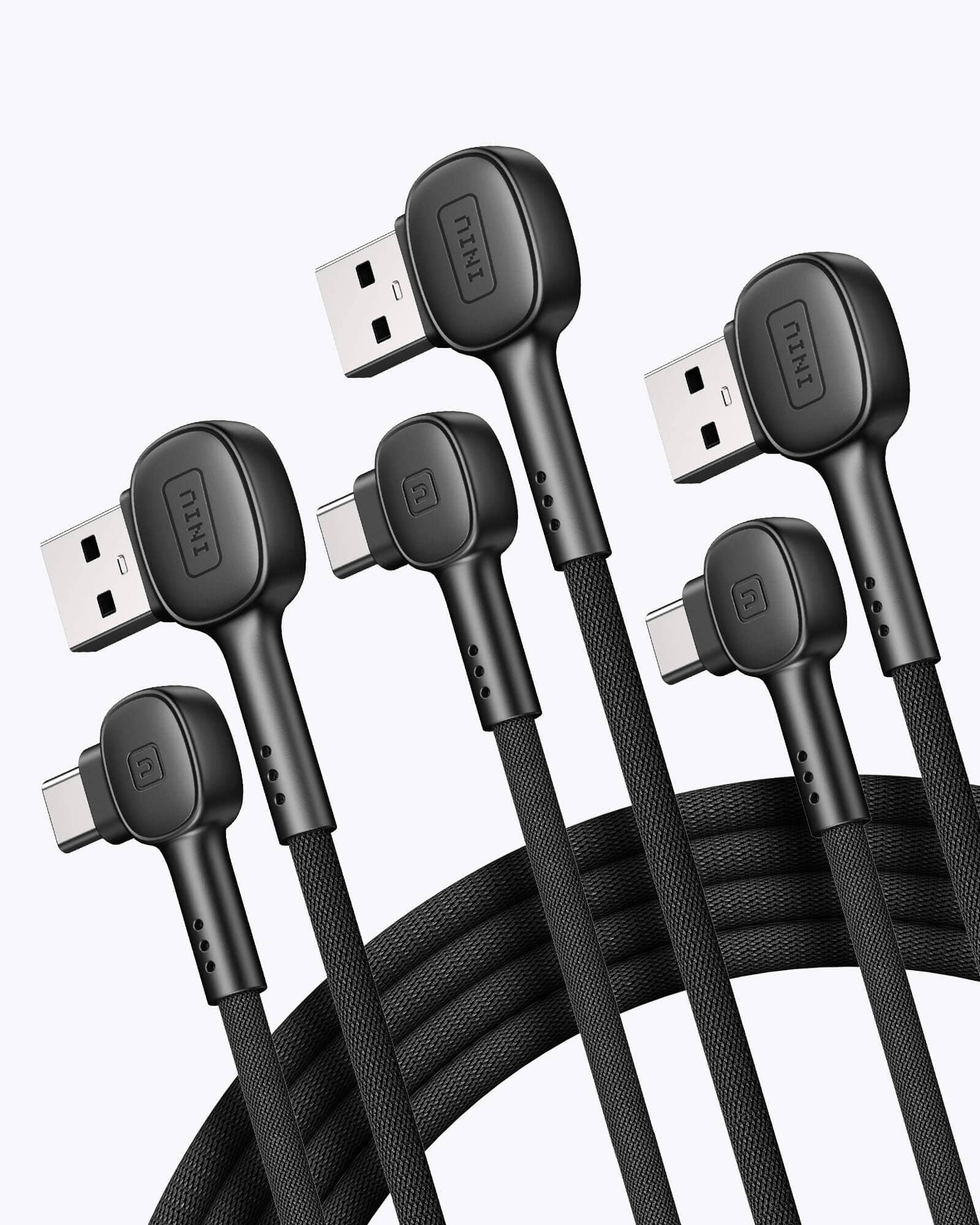 INIU D6C 90° Design USB C Cable (6.6*2+1.6ft, 3-Pack)