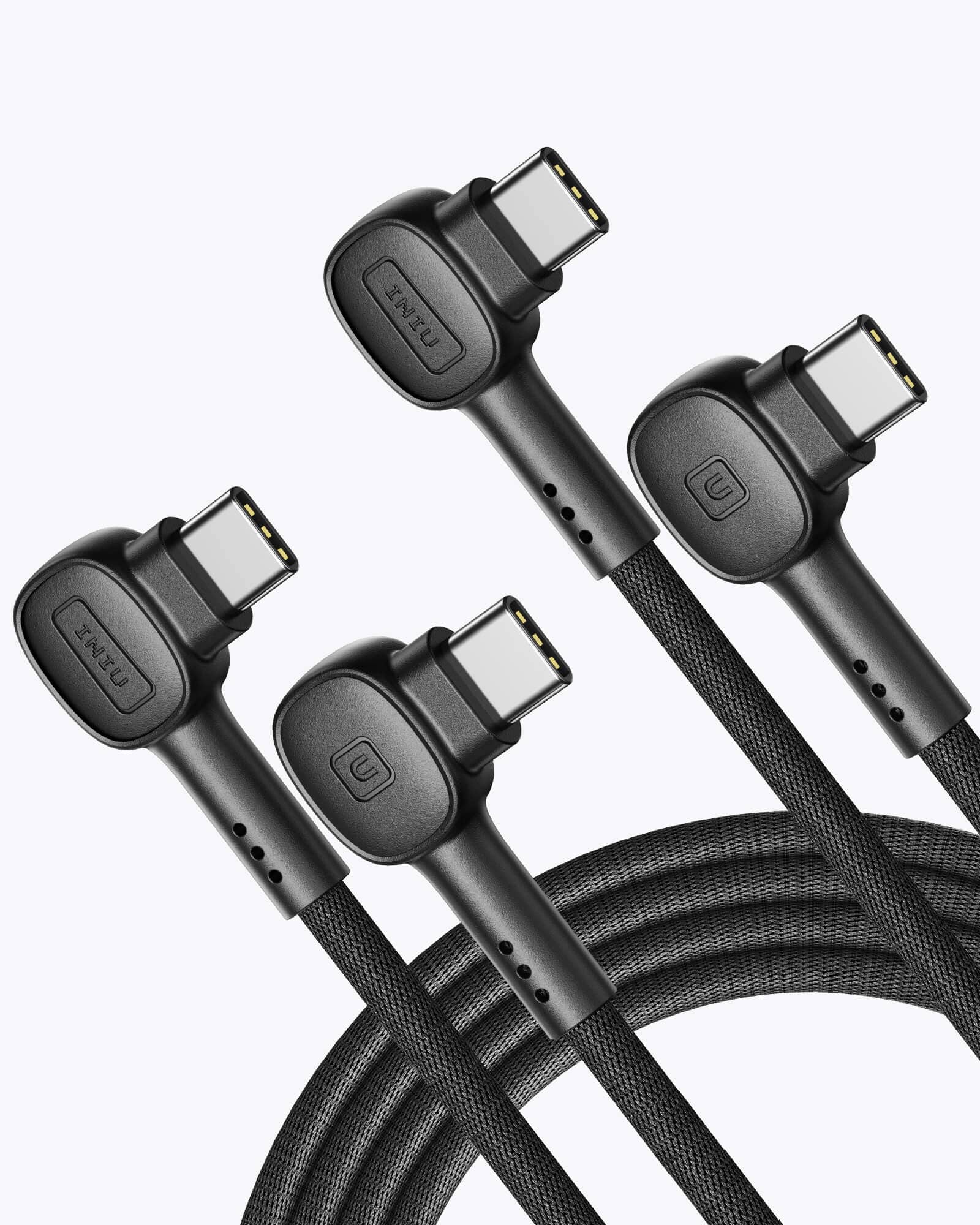 INIU D6CC 90° Diseño USB C Cable 100W (6.6ft, paquete de 2)